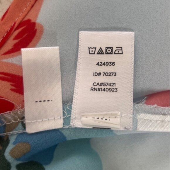 Ann Taylor Loft Blouse Floral Print Button Up Womens Small Light Blue - Picture 8 of 8